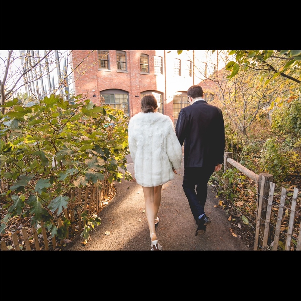 White faux fur jacket